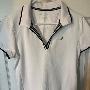 Ladies - Nautica white polo shirt - size Small